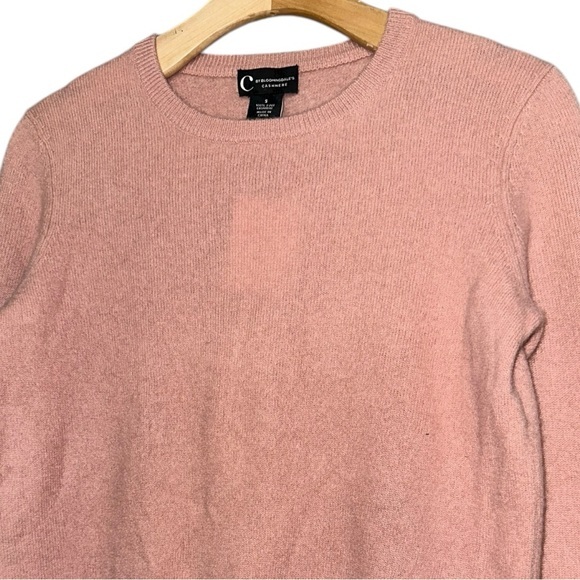 C by Bloomingdale’s NWT Women’s S Tea Dusty Pink 2 Ply Cashmere Crewneck Sweater